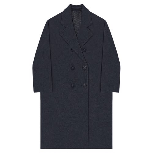 HONORE古月 限量MM家 经典1O1801 羊毛毛呢双排扣宽松落肩大衣