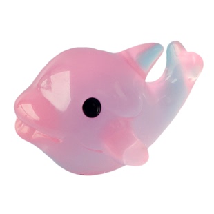 可爱夜光小海豚鲸鱼摆件树脂迷你公仔小动物模型儿童玩具创意礼物