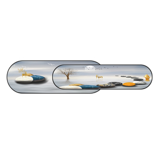 石来运转客厅装饰画横版新款挂画现代简约沙发背景墙壁画轻奢大气