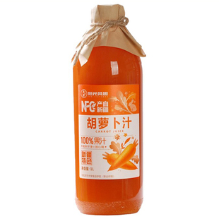 新疆特色 NFC果汁 胡萝卜汁 阳光风趣 100%果汁 1L 玻璃瓶果蔬汁