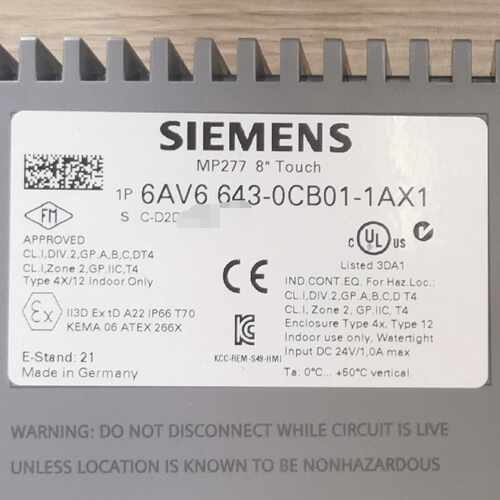 6AV6 643-0CB01-1AX1 西门子触摸屏 工控终端