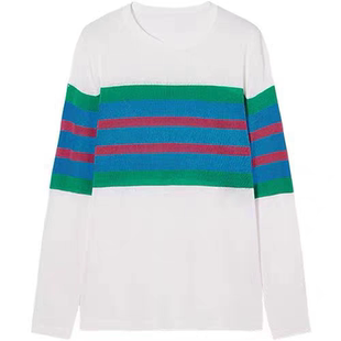 条纹防晒衣女款夏季2024年薄款针织罩衫韩版上衣长袖宽松冰丝T恤