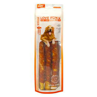 爱得欢狗狗零食牛皮磨牙棒洁齿棒鸡肉鸭肉夹心一米棒耐咬宠物零食