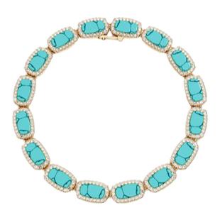 APM Monaco湖蓝色手链典雅方形手饰轻奢高级饰品新年情人节礼物