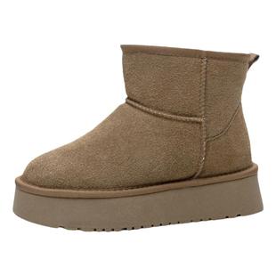 全牛皮~内增高8CM雪地靴女冬季加绒厚底真皮棉鞋2025新款防滑棉靴