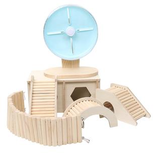 诺辰仓鼠木制爬梯楼梯躲避屋金丝熊攀爬玩具桦木拱桥树洞造景用品