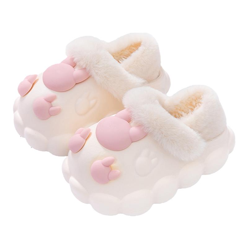 兔子儿童棉拖鞋宝宝女童秋冬季室内居家防滑亲子可爱防水男孩棉鞋