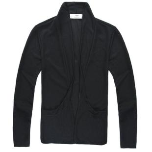 潮流开衫外套男装日韩版休闲上衣春秋修身黑色外搭薄款长袖针织衫