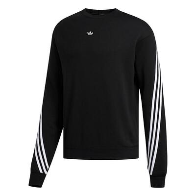 Adidas/阿迪达斯正品男子条纹圆领宽松运动卫衣套头衫 FM1522