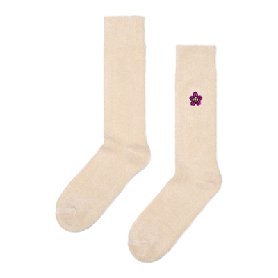 Happy Socks袜子女秋季款多巴胺刺绣纯色棉袜中筒袜百搭长筒袜