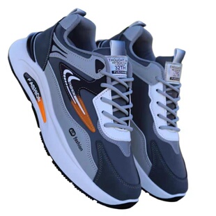 鞋子男春季新款皮面防水运动鞋潮流百搭休闲老爹鞋软底防滑跑步鞋