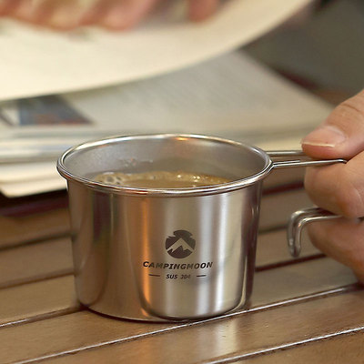 柯曼户外不锈钢雪拉啤酒杯S190便携露营咖啡杯不锈钢304旅行水杯
