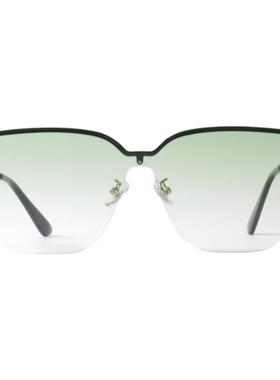 连体无框小众渐变绿色潮太阳眼镜