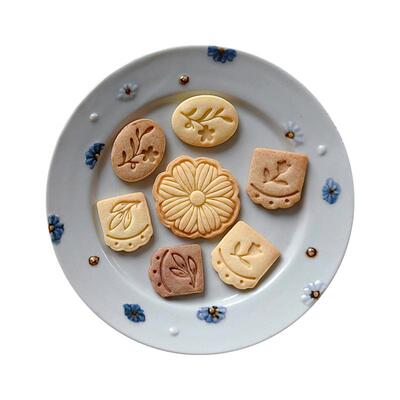 北欧风复古花卉软陶石塑饼干模具