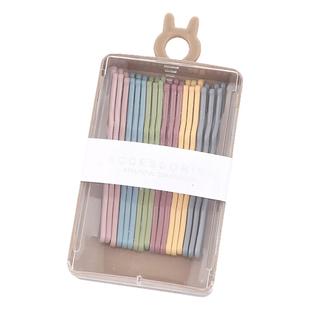 彩虹色盒装一字夹发夹女前额刘海夹侧边碎发夹子头饰简约边夹发卡