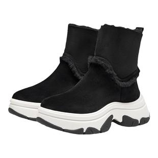 KISSCAT接吻猫冬季厚底羊皮毛一体雪地靴女加绒加厚冬靴高帮靴女