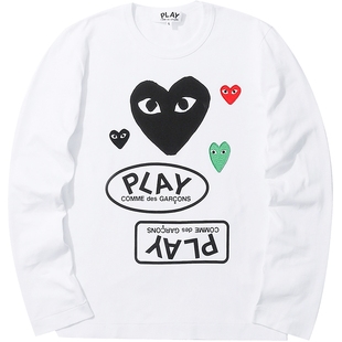 IT CDG PLAY COMME des GARÇONS川久保玲女装长袖T恤爱心缝饰印