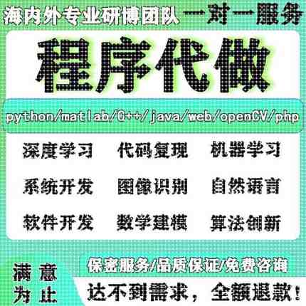 python代编程matlab算法代码定制深度学习javaC#C++程序代写C语言