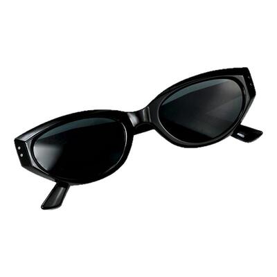 黑色方框太阳镜防紫外线猫眼墨镜