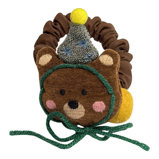 可爱卡通帽子小熊发圈女高弹力耐用头绳皮筋扎头发发绳扎马尾头饰