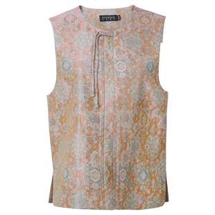 飞尼克斯宝相风华盘扣马甲女2025年冬季新品柔美新中式轻复古马甲