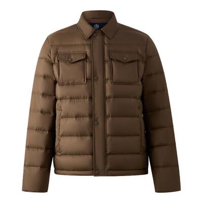 90鹅绒休闲翻领衬衫式羽绒服男