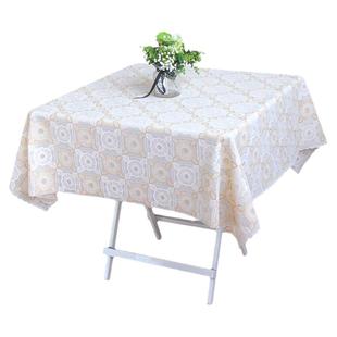 桌布防水防尘防烫免洗家用正方形饭桌麻将桌八仙桌四方桌蕾丝塑料