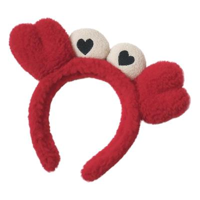 卡通红色大螃蟹洗脸用发箍