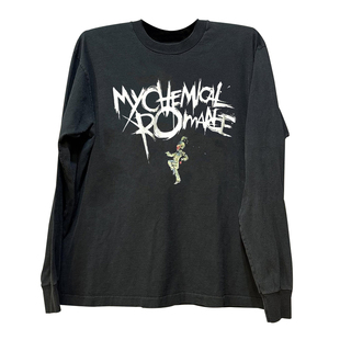 My Chemical Romance另类摇滚乐队美式复古小领口潮牌印花长袖T恤