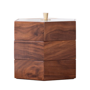 木质新中式客厅茶几创意瓜子坚果盘多层零食点心过年高颜值干果盘