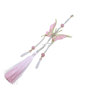 格格间原创【柔光】春天蝴蝶腰链汉服齐胸挂饰腰间配饰长流苏禁步