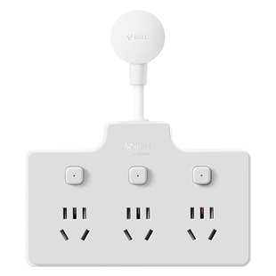 公牛多孔插座面板一转多插座转换插头分插器一拖二孔转三脚转换器