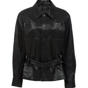 Vero Moda夹克2025秋季PU腰带翻领上衣休闲城市游牧风325317036