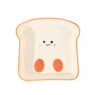 陶瓷家用早餐盘吐司面包盘精致小碟子可爱盘子甜品盘高颜值点心盘