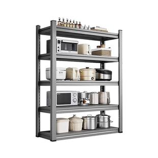 厨房置物架落地一体分层展品架多功能收纳架家用微波炉烤箱储物架