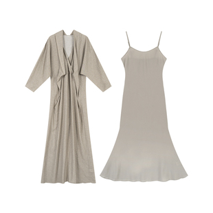 CUICUI崔崔【踏山寻茶】韩系女主高级感棉麻连衣裙女气质收腰长裙