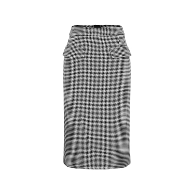 MARYLING黑白千鸟格包臀裙