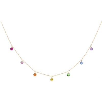 礼物夏日掠影幸运7色锁骨链