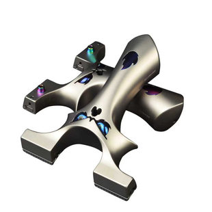 聚义千发正品钛合金恶魔重炮龙齿按扣扁皮弹弓手感王大威力成年人