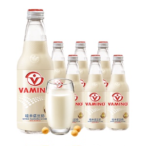 泰国进口哇米诺/Vamino原味豆奶植物蛋白早餐奶300ml*6瓶玻璃瓶装