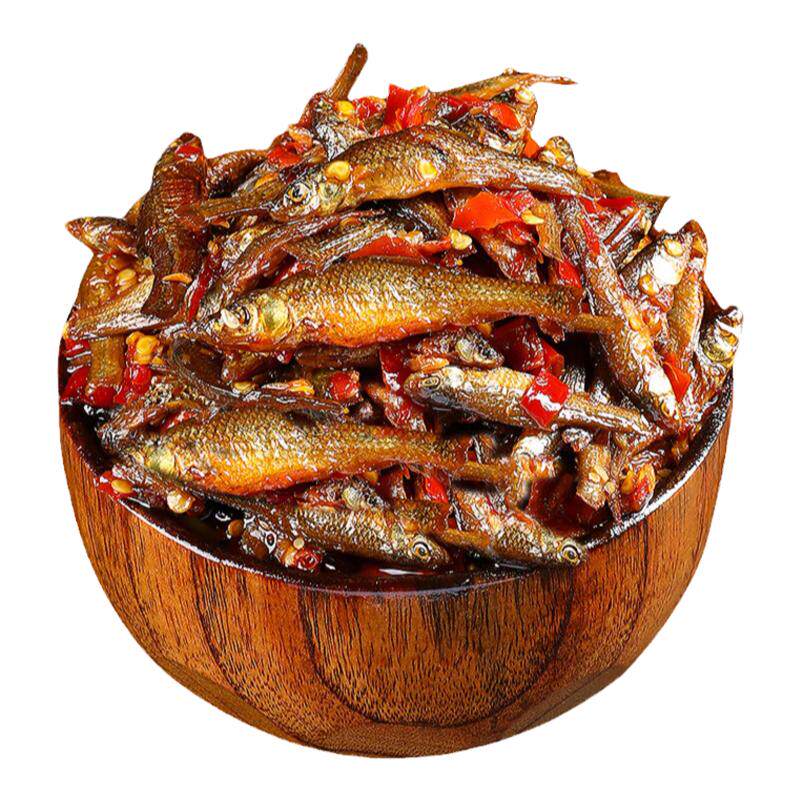 湖南特产香辣柴火鱼干农家火培小鱼仔辣椒酱瓶装即食毛毛鱼下饭菜