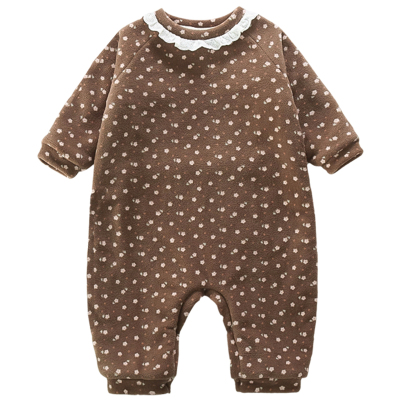 女童睡衣秋冬2025新款儿童洋气女宝宝加绒加厚连体爬服冬装家居服