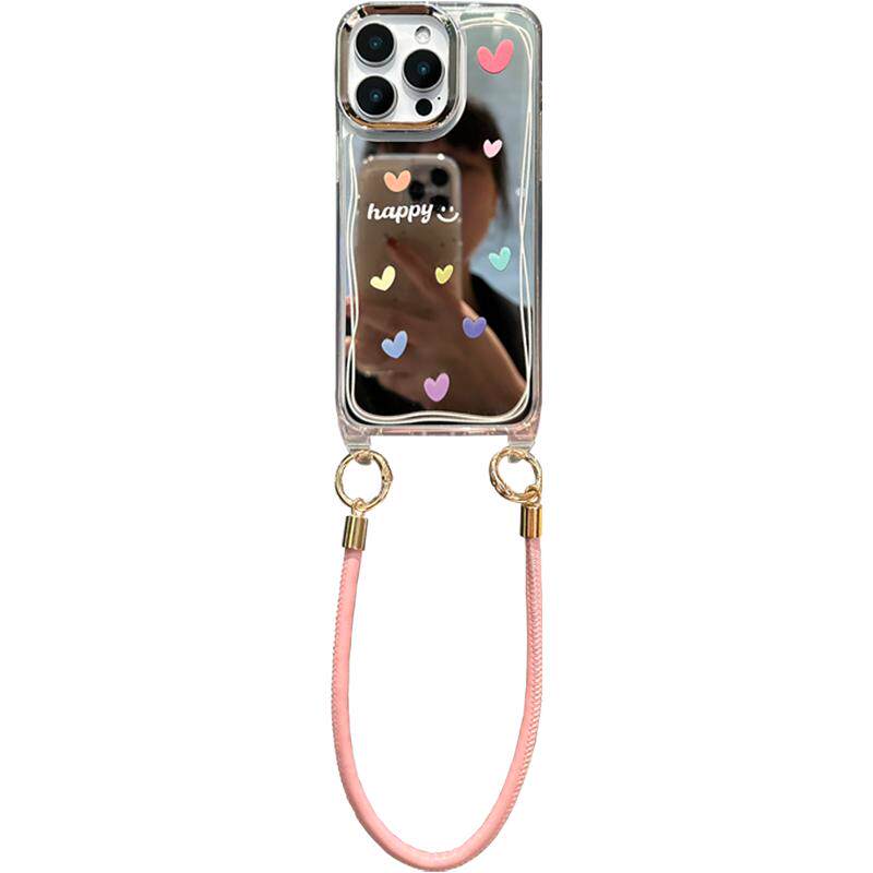 lizardhill 镜面ins风爱心适用苹果16手机壳17pro新款iphone15promax女14pro斜挎可背带