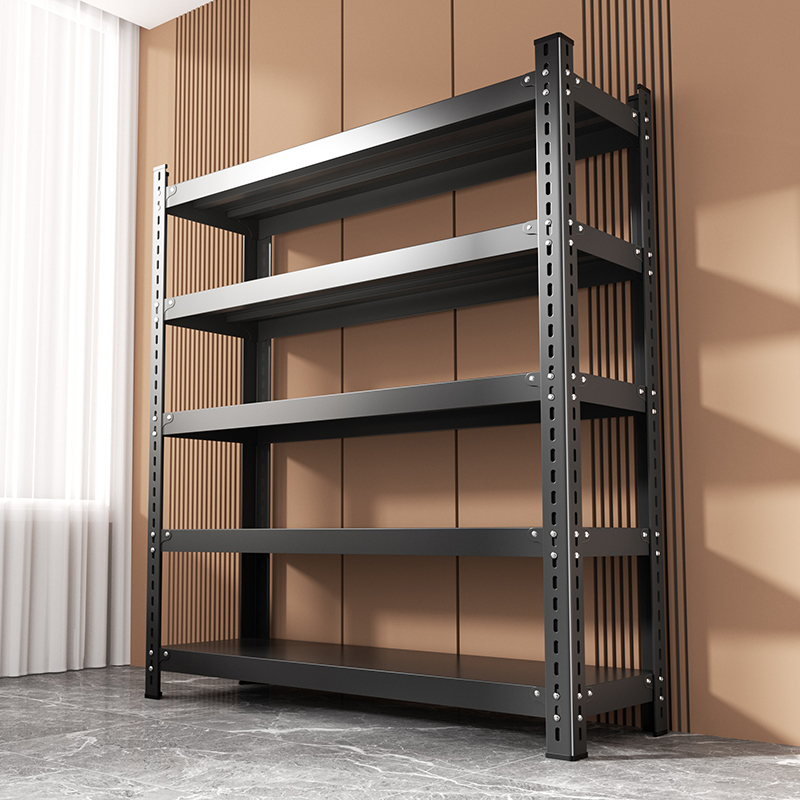 角钢货架多层置物架一体靠墙落地收纳架子阳台仓储家用杂物间简约