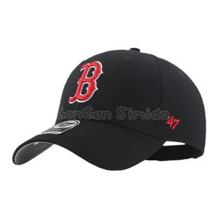 47brand帽子硬顶波士顿红袜队复古B字母棒球帽显脸小遮阳鸭舌帽潮