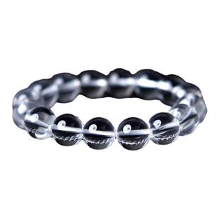 天然东海白水晶手链双A近玻璃体水润简约男女款智慧圆珠手串饰品