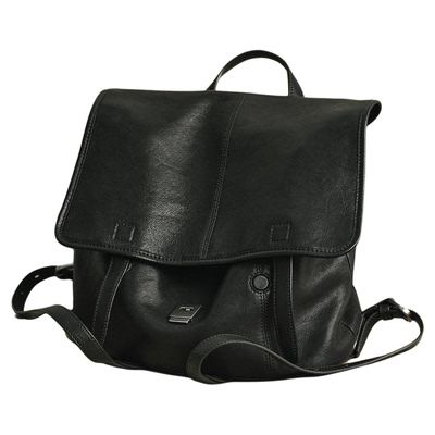 植鞣羊皮男女通用信使竖款双肩包