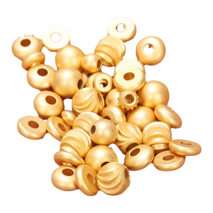 小金珠散珠隔珠配件国潮沙金配珠磨砂隔片24k金珠子手串手链串珠