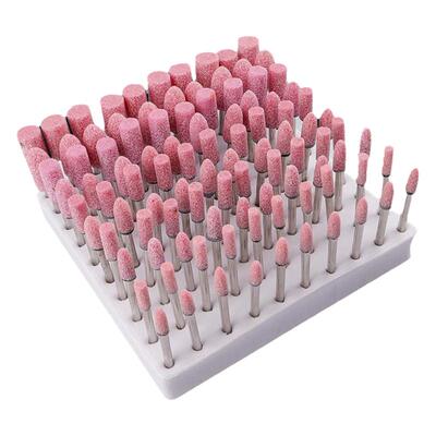 狮威火石仔打磨头3mm红刚玉蓝白小砂轮头金刚石电磨打磨内孔磨头