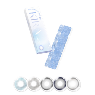 kirafairy大小直径蓝灰棕美瞳日抛10片装隐形眼镜红糖鸽血三明治